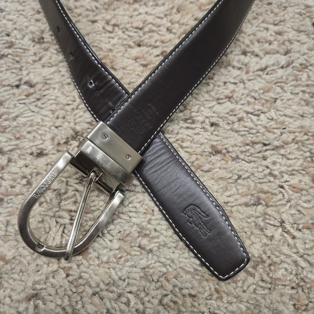 Lacoste Men's Brown And Black Reversible  Belt Size 33